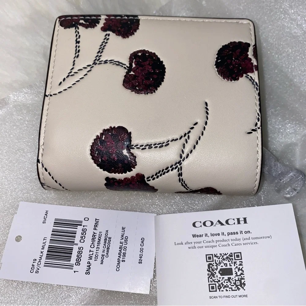 Coach Cherry print wallet New